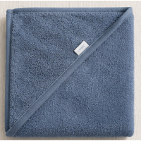 Zachte badcape met naam - kleur grey/blue 80-80